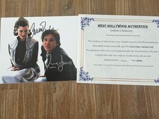 Carrie Fisher and Harrison Ford autographed 8x10 photo, signed, authentic, COA picture