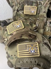 Military Combat American Flag LSU Tigers football PVC Patch W Vlcro picture