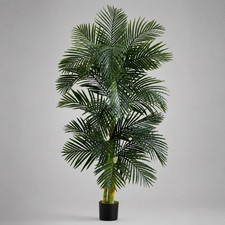 6.5’ Artificial Tropical Triple Trunk Golden Cane Palm Tree Home Decor picture