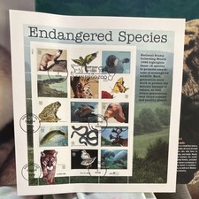 1996 US First Day Issue Artcraft Postal Card Set of 15 Endangered Species picture