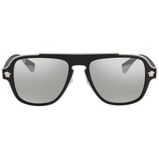 Versace LIght Grey Silver Mirror Navigator Unisex Sunglasses VE2199 10006G 56 picture
