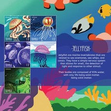 Tuvalu 2020 - Jellyfish Invertebrate Marine Life - Sheet of 5 Stamps - MNH picture