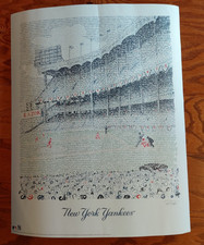 Pencil Signed Word Art Lithograph of YANKEE Stadium by Daniel Duffy 2017; 16X20 picture