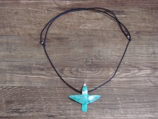 Hand Carved Turquoise Blue Jay Fetish Necklace by Matt Mitchell picture
