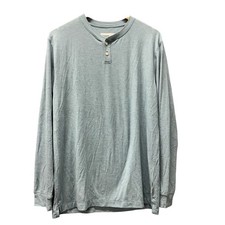 Wellen Henley Shirt Mens Large Long Sleeve Pale Blue Soft Coastal Huckberry picture