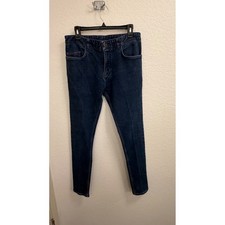 Isaia Napoli Mens Slim Fit Dark Wash Blue Denim Jeans Made in Italy Size 32R picture