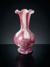 Vintage Fratelli Toso Murano Millefiori Glass Vase Pink White 8cm Italy picture