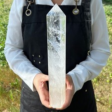 3.39LB Natural Clear Quartz Obelisk Crystal Wand Point Healing C3063 picture