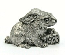 Vintage Michael Ricker Pewter Rabbit Figure 