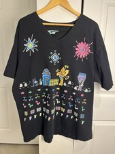 VTG. HM 2 Easy Pieces Artsy Fluorescent Abstract Scene Women’s 2x picture