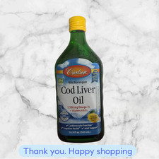 Carlson Labs Wild Norwegian Cod Liver Oil Lemon 16.9 oz (500 ml) 1100 mg NEWSHIP picture