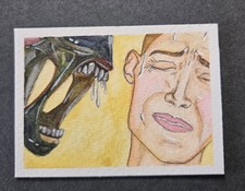 Original ACEO/100 HORROR ACEOSin 100 DAYS/beks_and_lo/#7 ALIEN picture