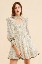 Anthropologie x Cleobella - Bohemian Floral Print Mini Dress with Ruffle, Size L picture