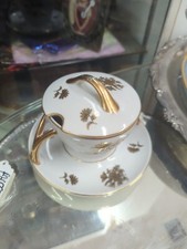 Vintage Lenwile Ardalt Gold Floral condiment Personal Gravy Boat picture