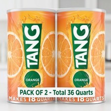 (2 pack) Tang Jumbo Orange Drink Mix with Vitamin C, 58.9 oz Canister New picture