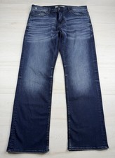 Buckle BKE Carter Bootcut Jeans Dark Wash Stretch Denim Whiskered Men 36x32 NWOT picture