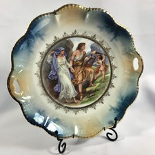 Vintage S.T.T. Germany Porcelain Plate Mythological Scene Gilded Scalloped Rim picture