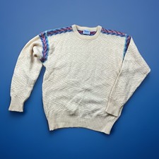 Vintage Meister Sweater Men Large Geometric Ski Wool Hong Kong 80s 90s picture