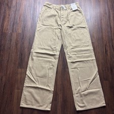 NWT Madewell Low Slung Baggy Wide Leg Jeans Khaki Tan Size W25 picture