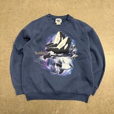 Vintage Lee SeaWorld Orca Sweatshirt Navy Blue Crewneck XL Graphic Print picture