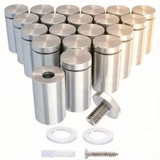 LuckIn 20 Pack Standoff Screws 1 x 1 in Stainless Steel Sign Mounting Silver US picture