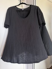 LuLaRoe Tunic Swing Top Size 2XL Black Scoop Neck Short Sleeve picture