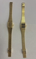 Vintage Geneva Solina Gold Tone Dress Watch Ladies Manual Winding Rectangle NEW picture