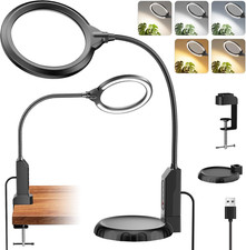 15X Magnifying Glass with Light and Stand, 5-Color & 10 Lightness Level picture