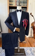 LNWOT BEAUTIFUL Black w/ Dotted Stripe Brioni Superfine Wool Suit 44R US/54R IT picture