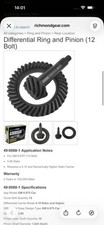 Richmond Gear GM 8.875 Differential Ring and Pinion Gear Set NOS picture