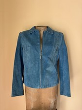 90’s Vtg Clio Turquoise Blue Suede Western Jacket picture