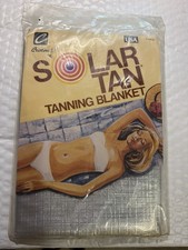 NIP Vintage Vogue By Glemby Solar Tan Tanning Blanket  Silver Reflective 36 X 72 picture