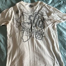 Southpole Graphic T-Shirt Size XL White Script Chain Print Y2K picture