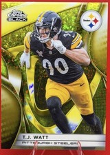 2025 Topps Chrome Black TJ Watt Gold Mini Diamonds /50 Pittsburgh Steelers picture