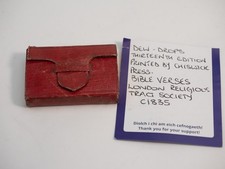 Antique 1830's Miniature Book DEWDROPS Thirteenth Edition Leather Wallet Binding picture