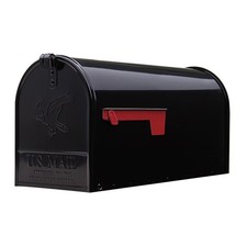 Large Black Post Mount Mailbox Elite Galvanized Steel picture