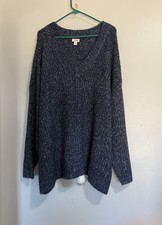 NWT  A.N.A.  Woman’s 2X Navy Marl  Sweater picture