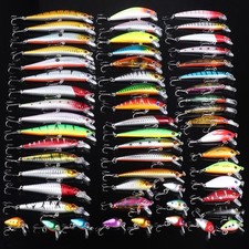 56pcs Minnow Fishing Lure Kit Plastic Bait Artificial Bait Dives Hard Bait picture