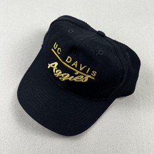 Vintage UC Davis Aggies Hat Cap Snapback Black Wool Otto College University 90s picture