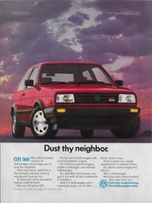 1989 Volkswagen VW GTI Red Dust Thy Neighbor 16 Valve Sunset Vintage Print Ad picture