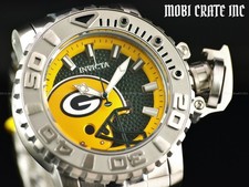 New Invicta 58mm Sea Hunter NFL Green Bay Packers Automatic Men's SS Watch RARE picture