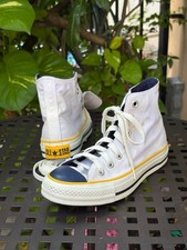 Vintage 2005 Converse Chuck Taylor All Star High Top White Navy Yellow US 4 picture