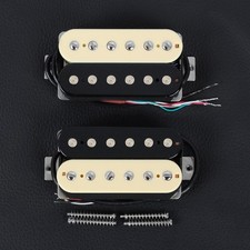 FLEOR Alnico 5 Humbucker Electric Guitar High Output Pickup N+B 14-15K Set Zebra picture