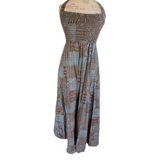 VTG 70s Phase II California Patchwork Maxi Dress 11 Prairie Boho Floral Hippie picture