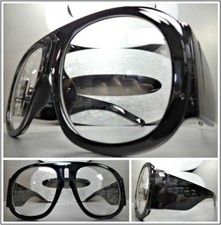 OVERSIZED EXAGGERATED RETRO Style Clear Lens EYE GLASSES Super Thick Black Frame picture