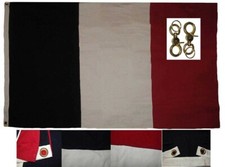 3x5 Embroidered France French Cotton Flag Large 3'x5' Banner Grommets 2 clips picture