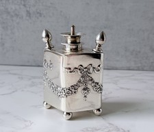 Antique Meriden B. Quadruple Silver Plate Victorian Table Cigar Lighter, c.1890 picture