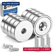 Grtard 30LB Neodymium Magnets, 8 PCS Strong Cup Magnet with Holes and Screw | He picture