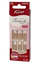 Kiss Long Salon French Artificial Nails Peach 57100 / DGSF05 ‼️RARE‼️ picture