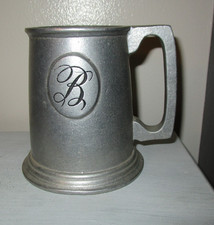 Vtg Wilton Armetale RWP Original Pewter Tankard Beer Mug Monogram 